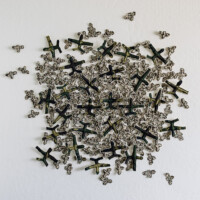 Fabric, batting, marker, thread, 45"H x 47"W, 2012